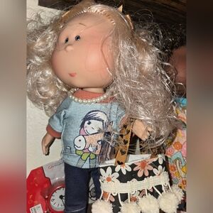 Blonde Doll with Graphic Top and Jeans